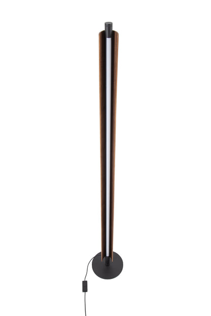Cameron 1 Light LED Floor Lamp in Flat Black/Walnut - Orvon Lighting