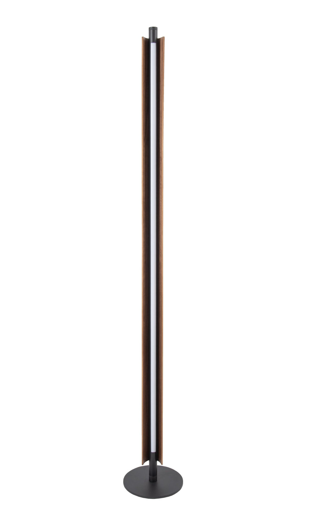 Cameron 1 Light LED Floor Lamp in Flat Black/Walnut - Orvon Lighting