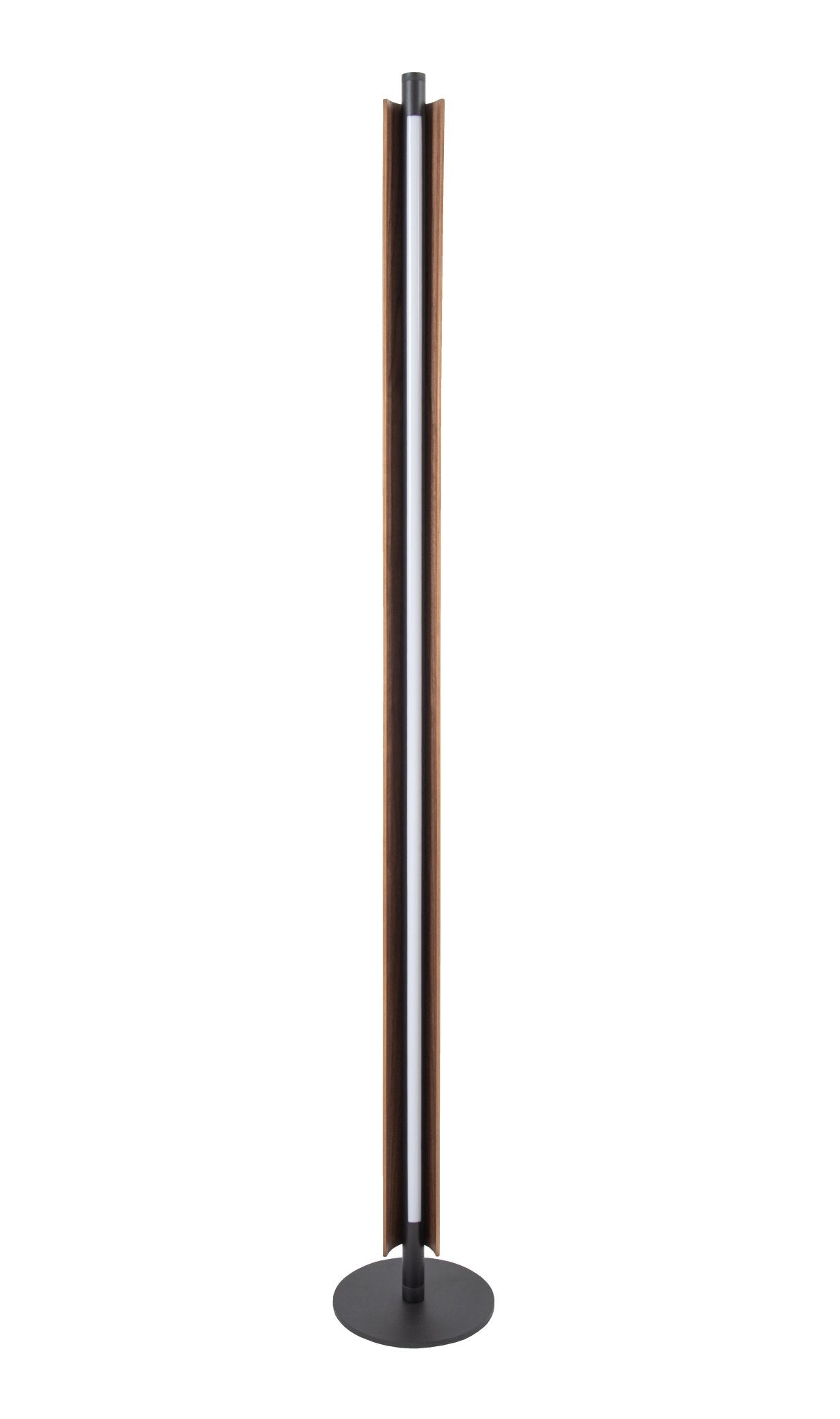 Cameron 1 Light LED Floor Lamp in Flat Black/Walnut - Orvon Lighting