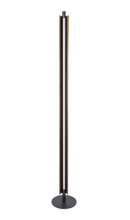 Cameron 1 Light LED Floor Lamp in Flat Black/Walnut - Orvon Lighting