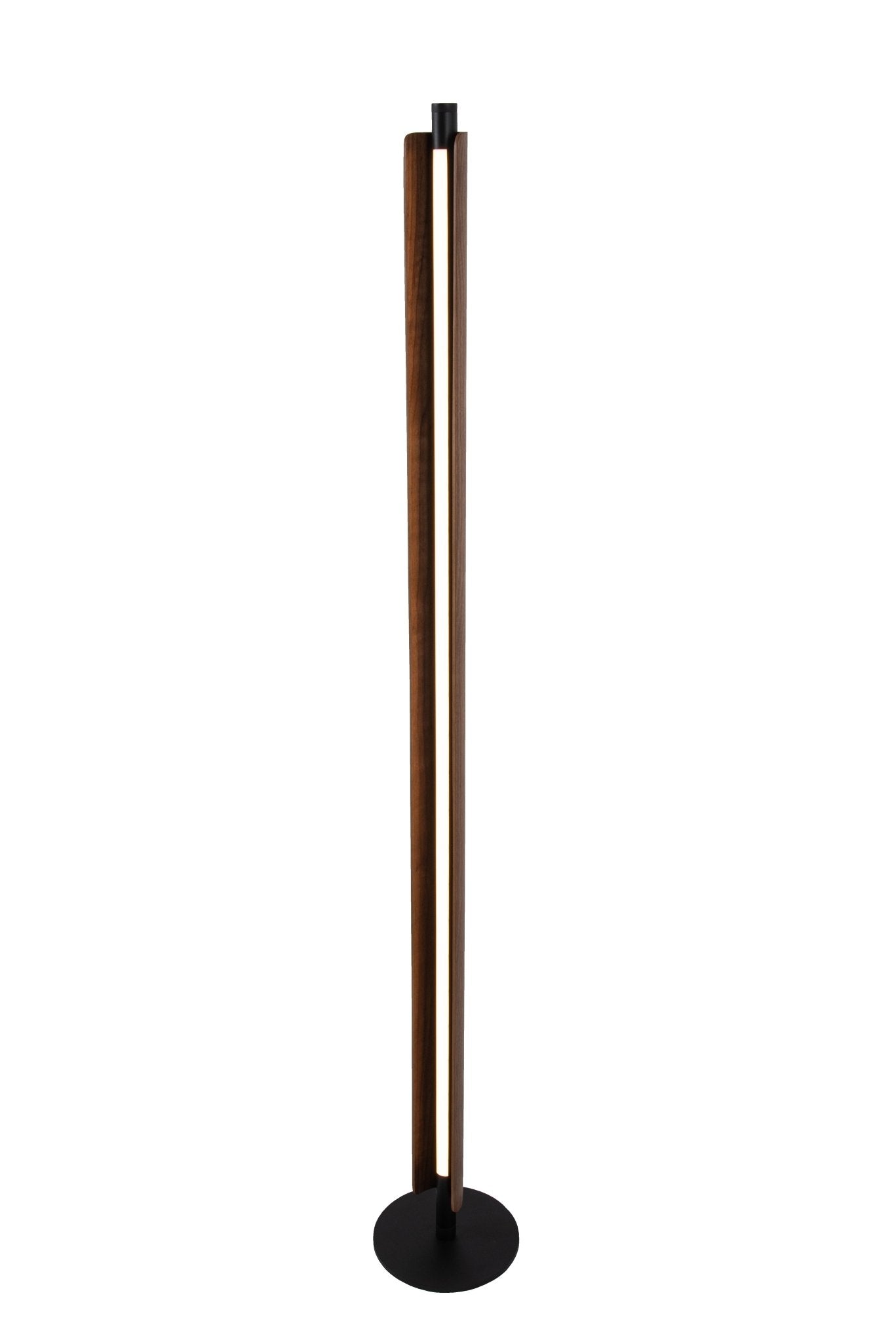 Cameron 1 Light LED Floor Lamp in Flat Black/Walnut - Orvon Lighting