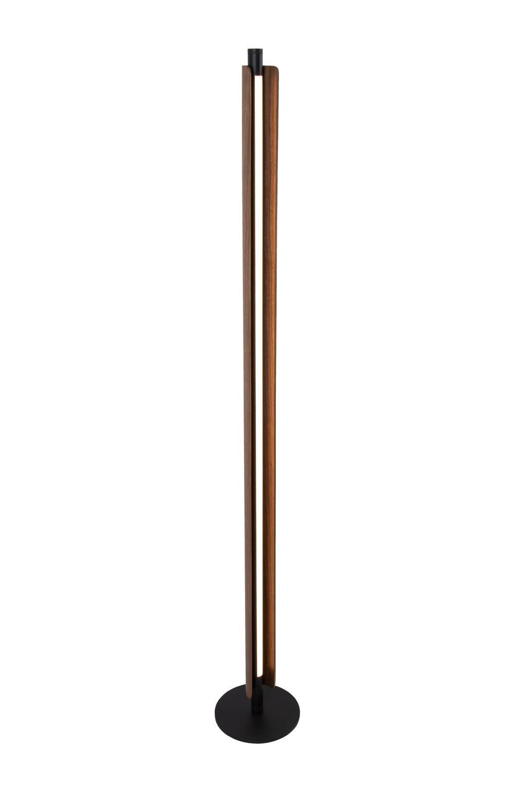 Cameron 1 Light LED Floor Lamp in Flat Black/Walnut - Orvon Lighting