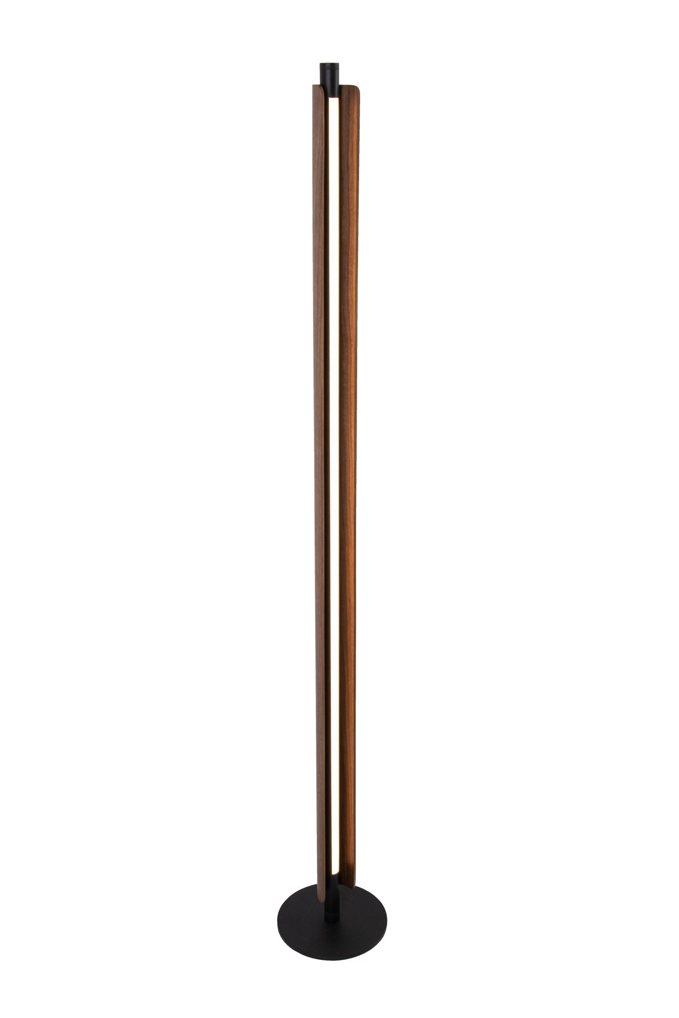 Cameron 1 Light LED Floor Lamp in Flat Black/Walnut - Orvon Lighting