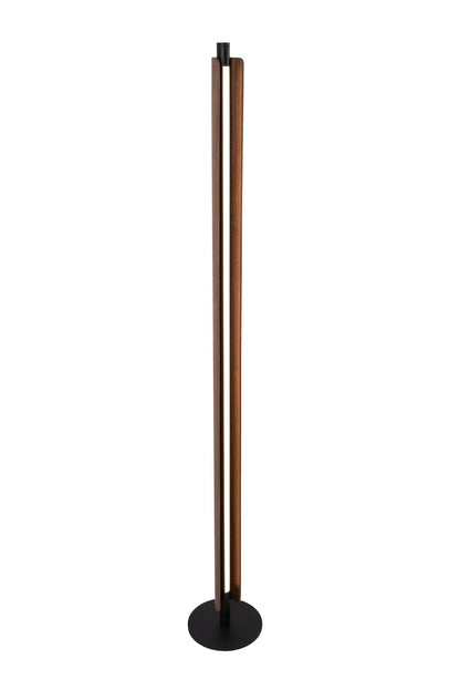Cameron 1 Light LED Floor Lamp in Flat Black/Walnut - Orvon Lighting