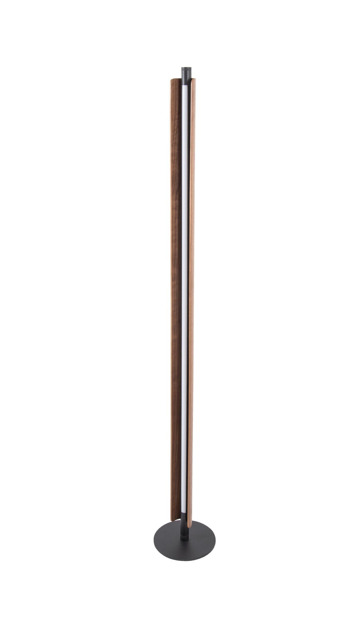 Cameron 1 Light LED Floor Lamp in Flat Black/Walnut - Orvon Lighting