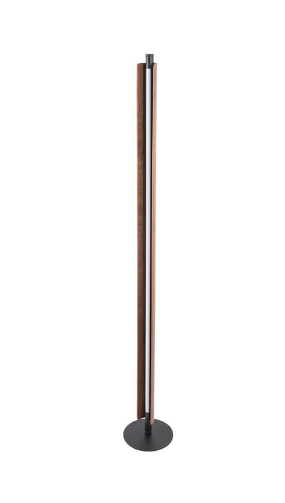Cameron 1 Light LED Floor Lamp in Flat Black/Walnut - Orvon Lighting
