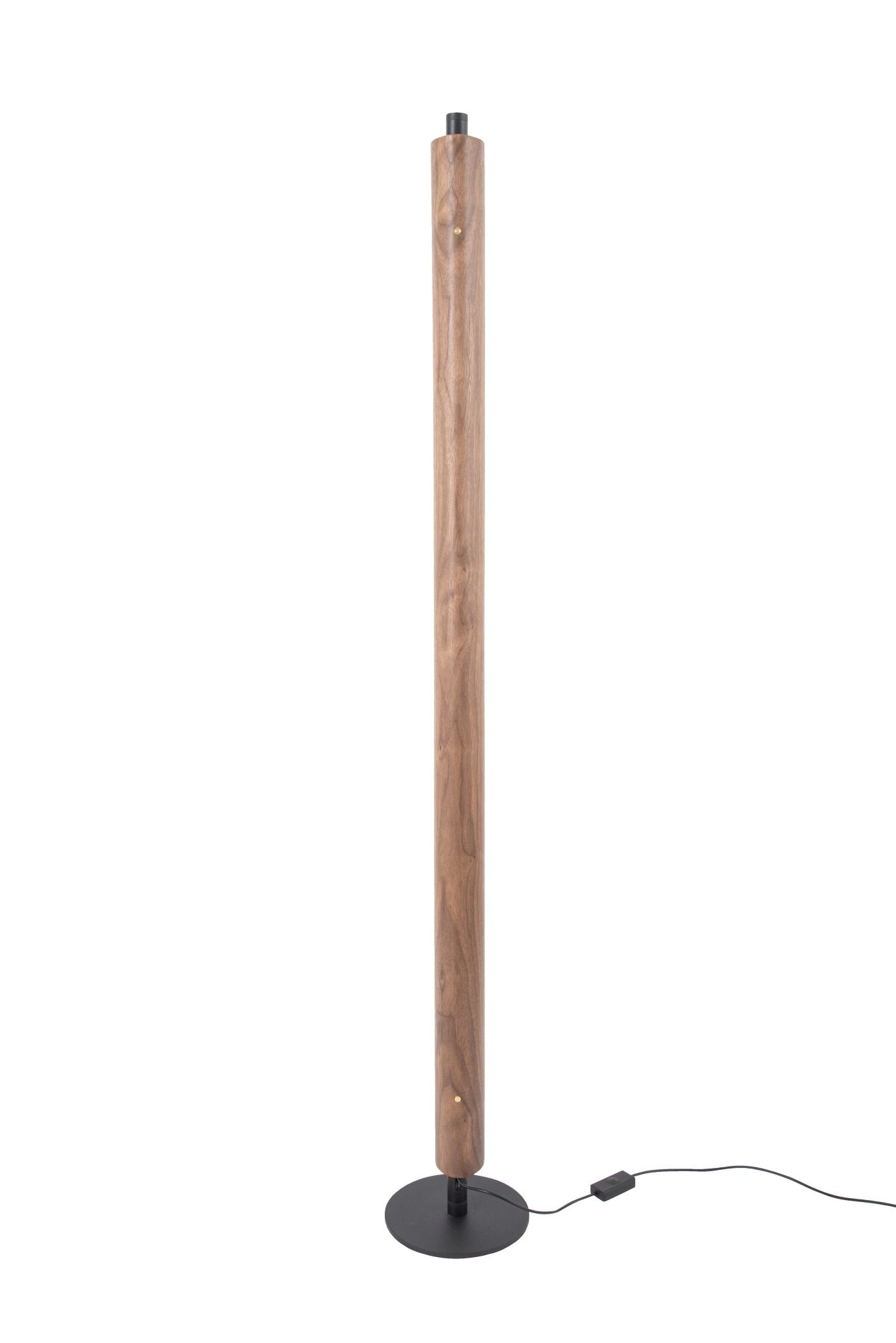 Cameron 1 Light LED Floor Lamp in Flat Black/Walnut - Orvon Lighting