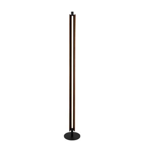 Cameron 1 Light LED Floor Lamp in Flat Black/Walnut - Orvon Lighting