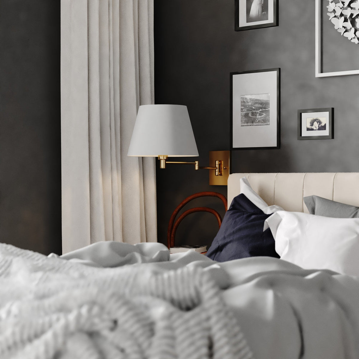 Chapeau Instalux Swing Arm Wall Light Natural Brass - Orvon Lighting