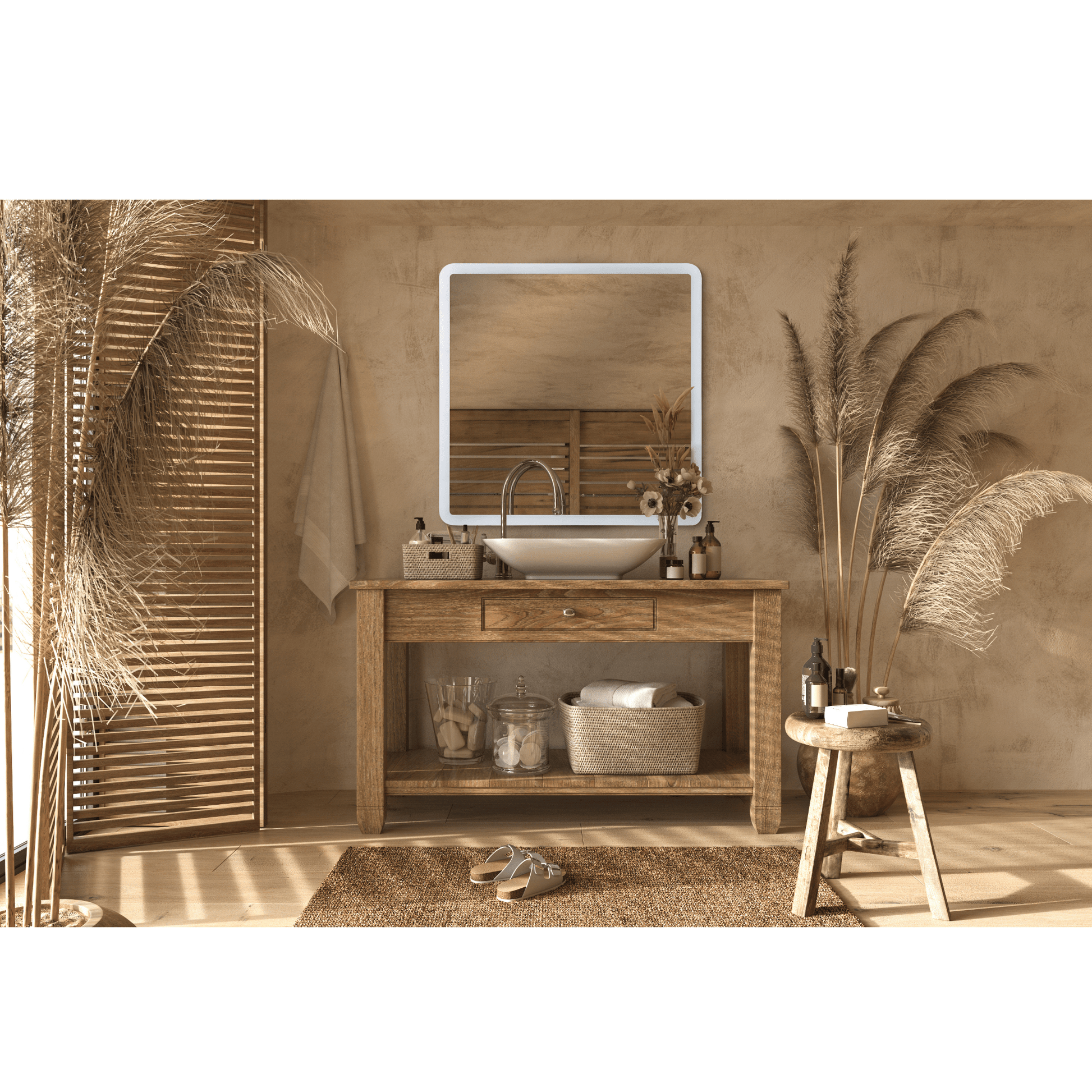Chassis 36 X 36 inch White Illuminated Mirror - Orvon Lighting