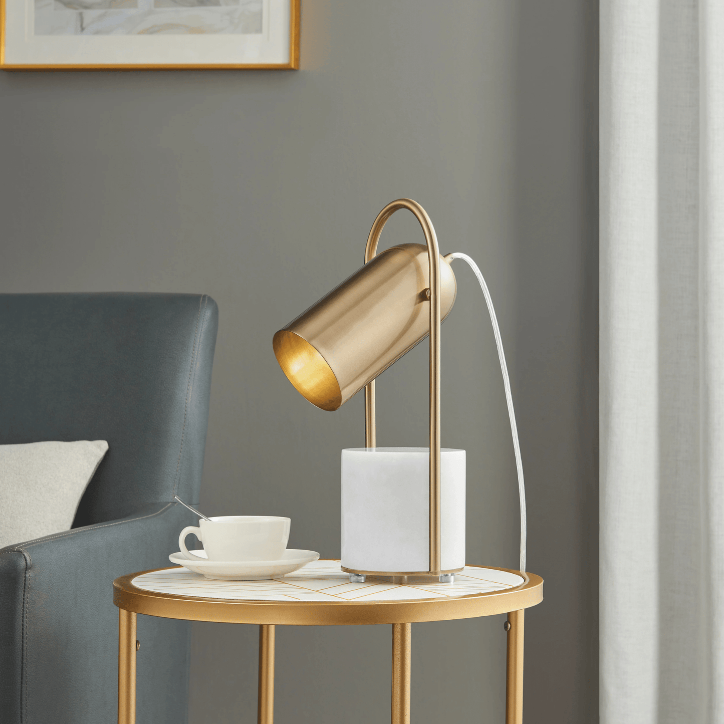 Chrysalism Gold and Marble Table Lamp TL - 32405 - G - Orvon Lighting