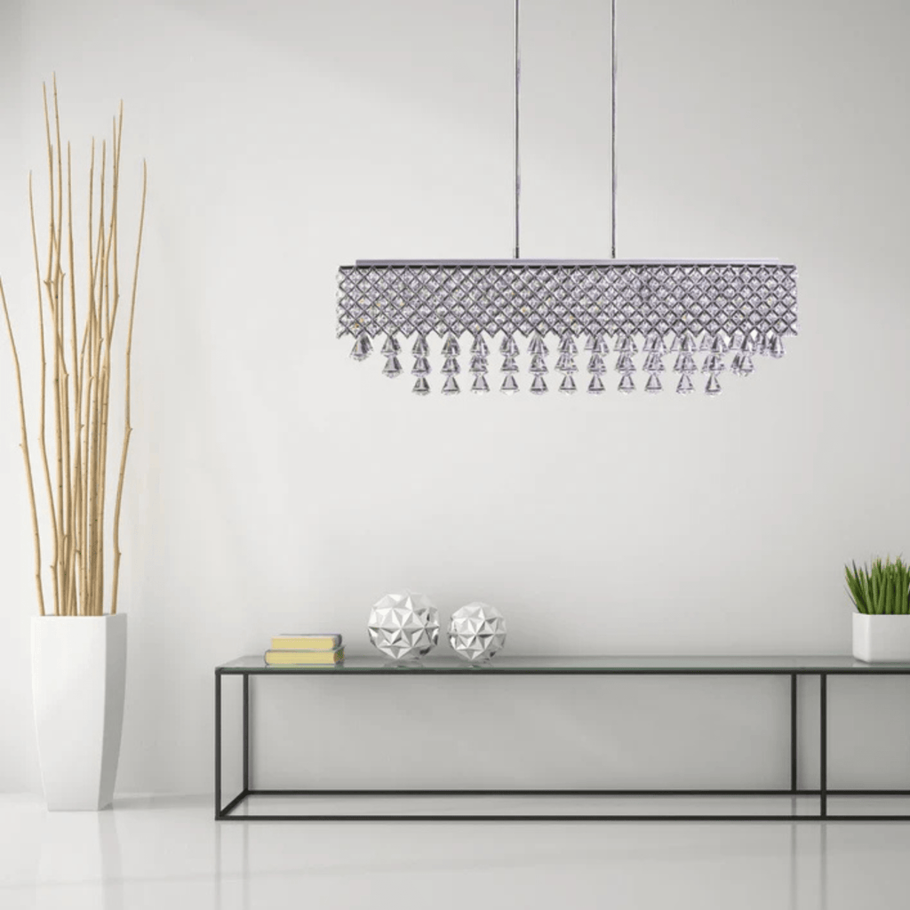 Cinderella Crystal Rectangular Chandelier 12 Light - Orvon Lighting