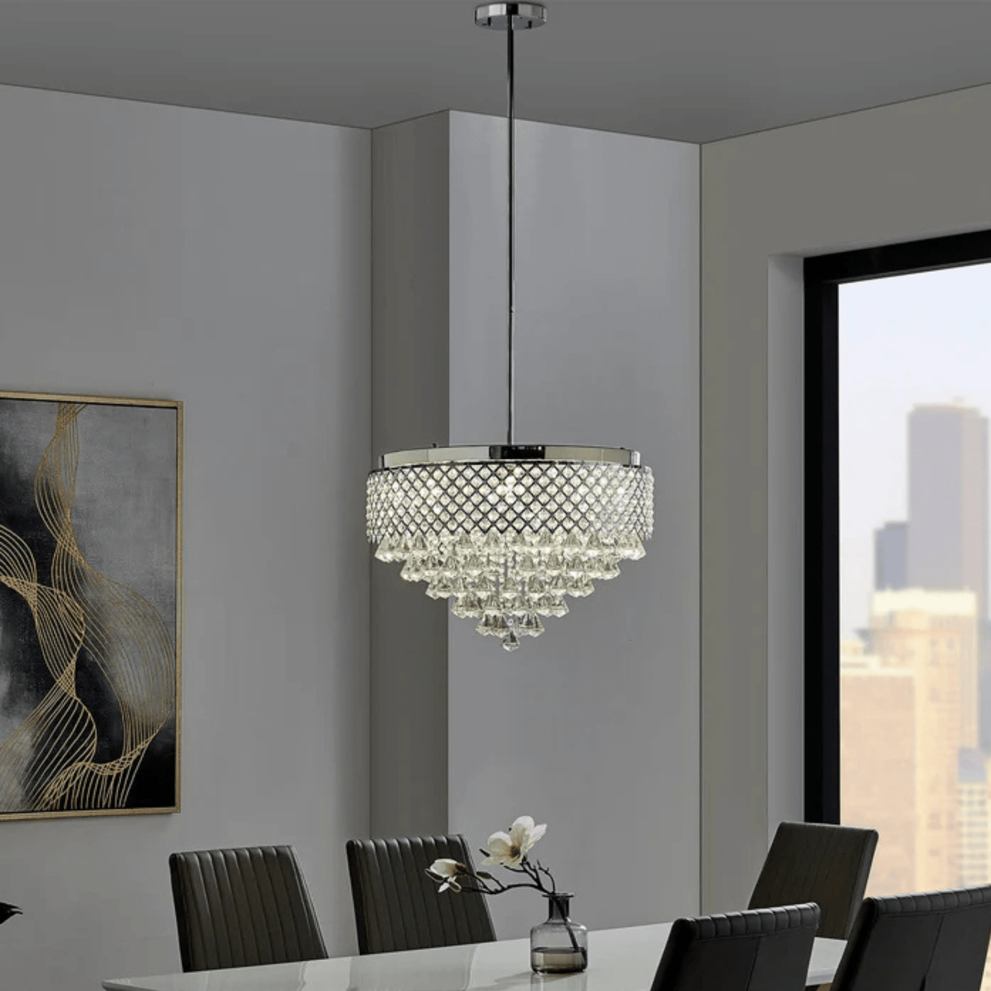 Cinderella Crystal Round Chandelier 12 Light - Orvon Lighting