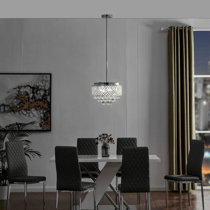 Cinderella Crystal Round Chandelier Pendant Chrome - Orvon Lighting
