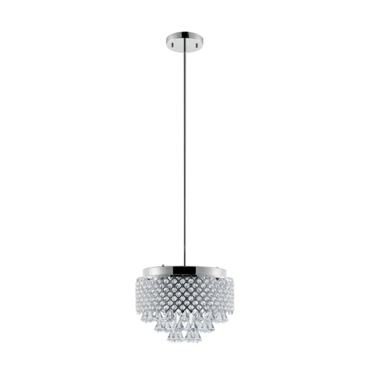 Cinderella Crystal Round Chandelier Pendant Chrome - Orvon Lighting