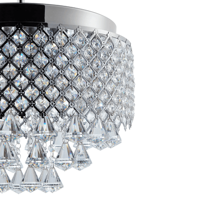 Cinderella Crystal Round Chandelier Pendant Chrome - Orvon Lighting