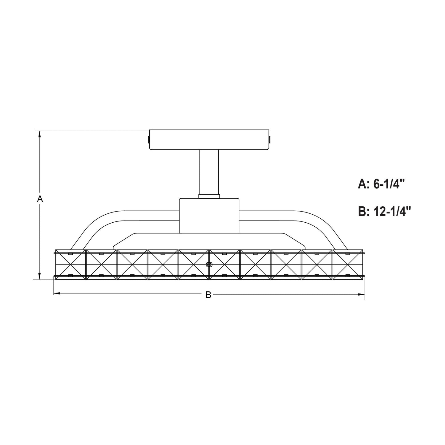 Clara 12.25 - in. Semi - Flush Mount Brushed Nickel - Orvon Lighting