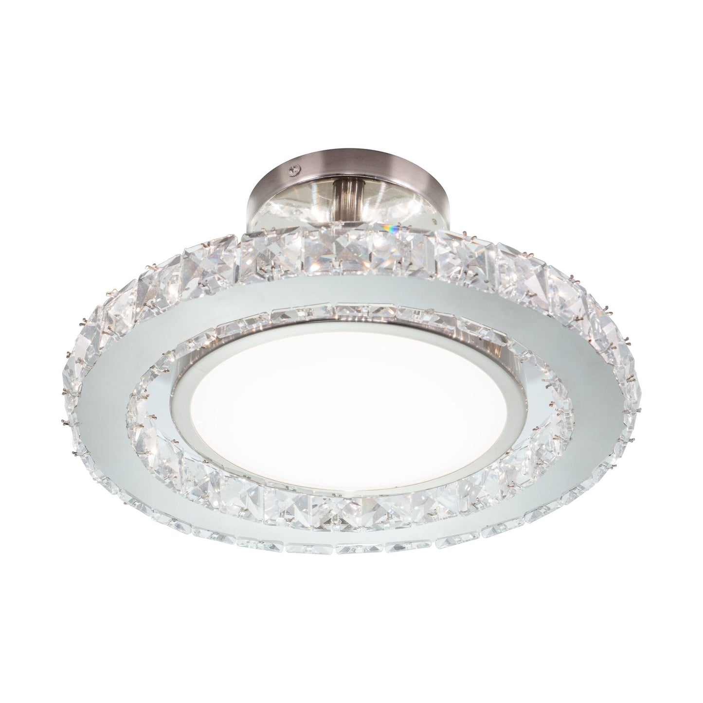 Clara 12.25 - in. Semi - Flush Mount Brushed Nickel - Orvon Lighting