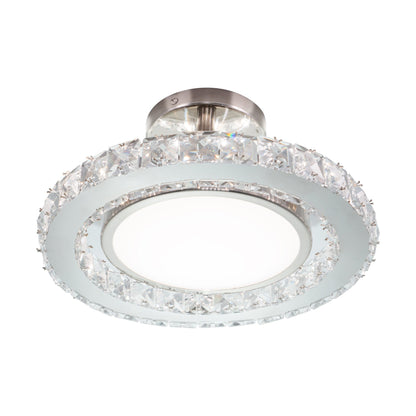 Clara 12.25 - in. Semi - Flush Mount Brushed Nickel - Orvon Lighting