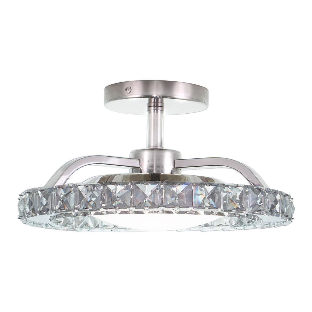 Clara 12.25 - in. Semi - Flush Mount Brushed Nickel - Orvon Lighting