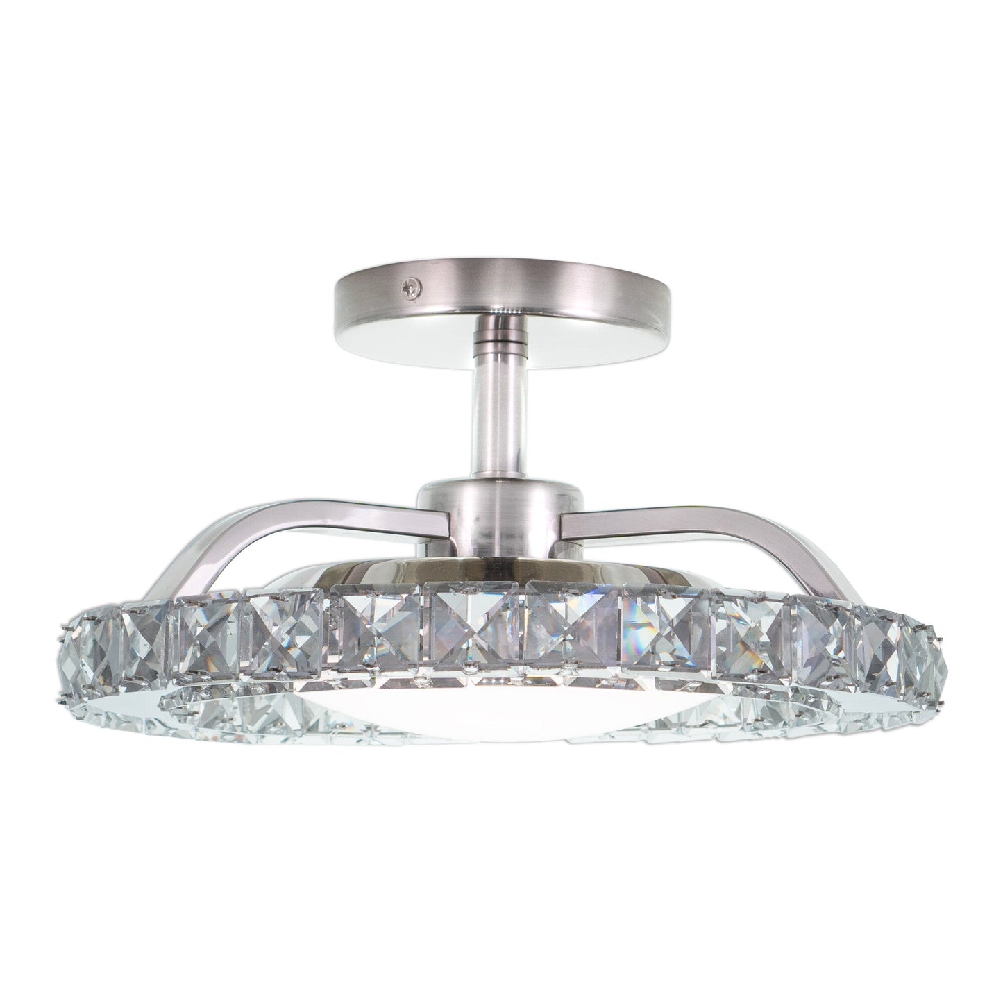 Clara 12.25 - in. Semi - Flush Mount Brushed Nickel - Orvon Lighting