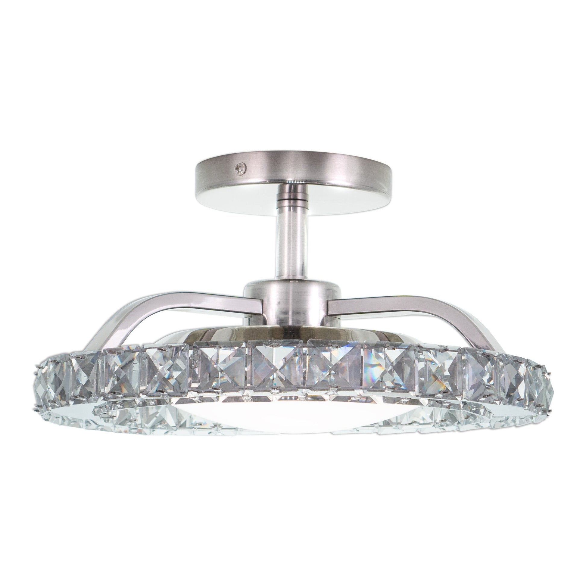 Clara 12.25 - in. Semi - Flush Mount Brushed Nickel - Orvon Lighting