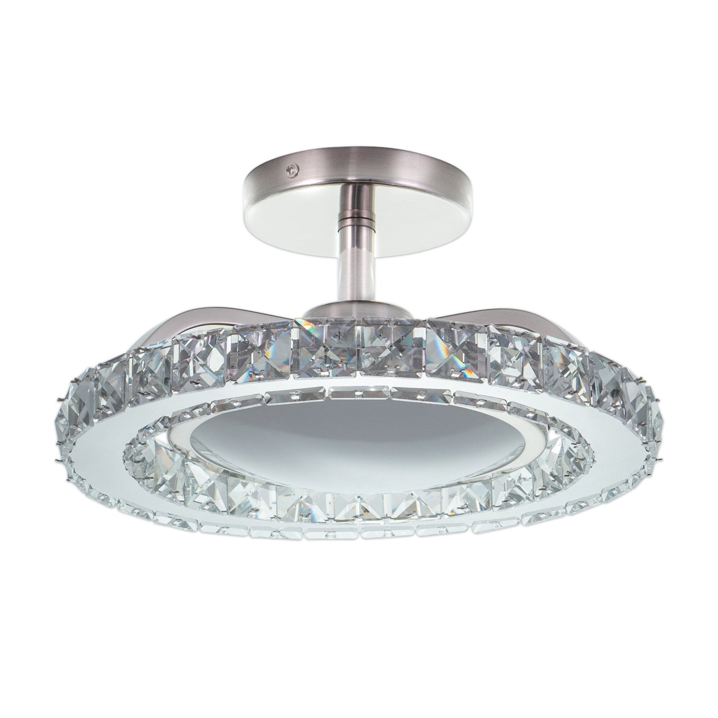 Clara 12.25 - in. Semi - Flush Mount Brushed Nickel - Orvon Lighting