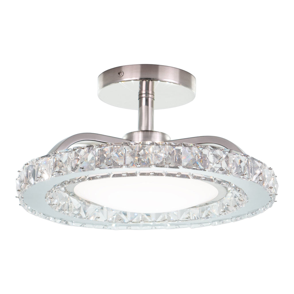 Clara 12.25 - in. Semi - Flush Mount Brushed Nickel - Orvon Lighting