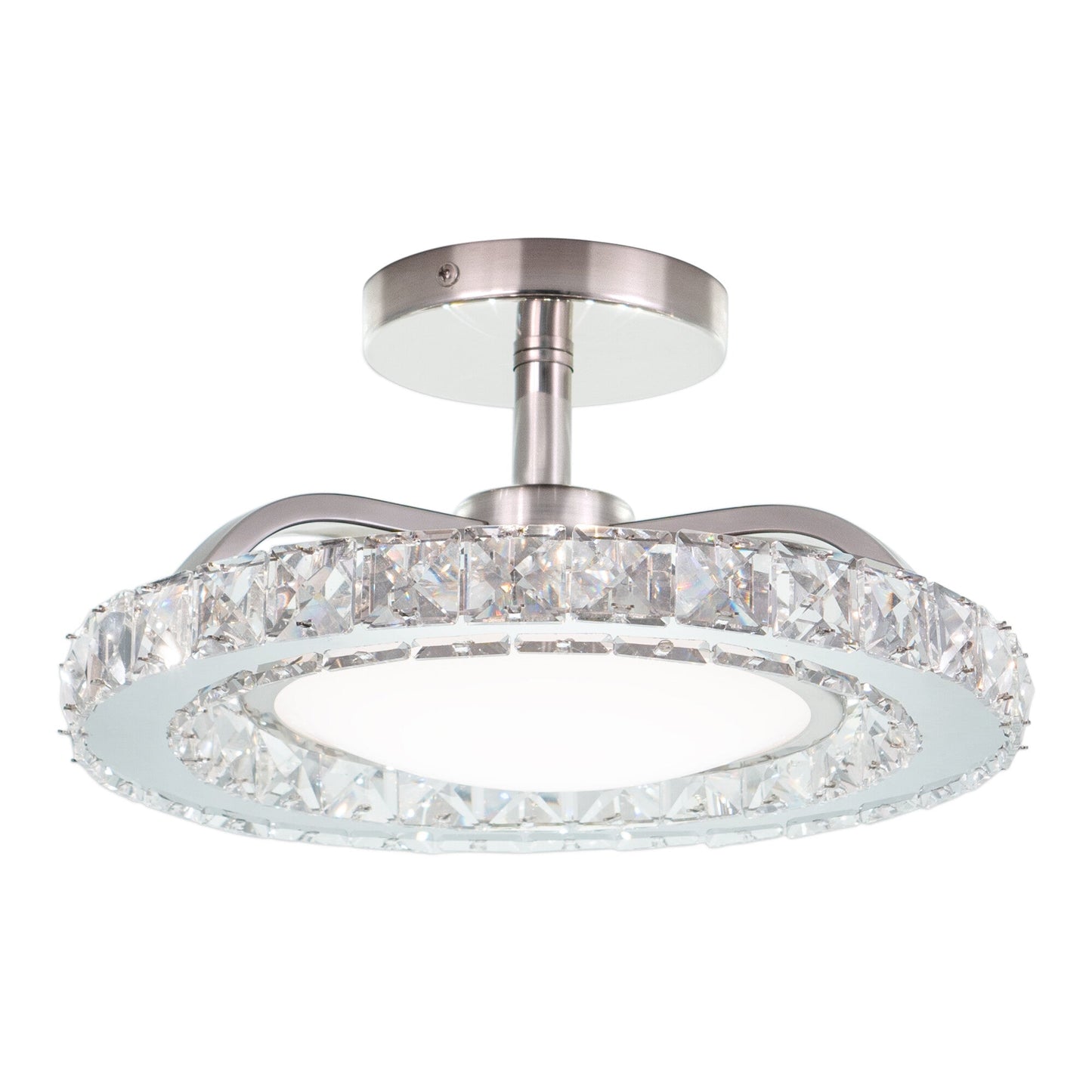 Clara 12.25 - in. Semi - Flush Mount Brushed Nickel - Orvon Lighting