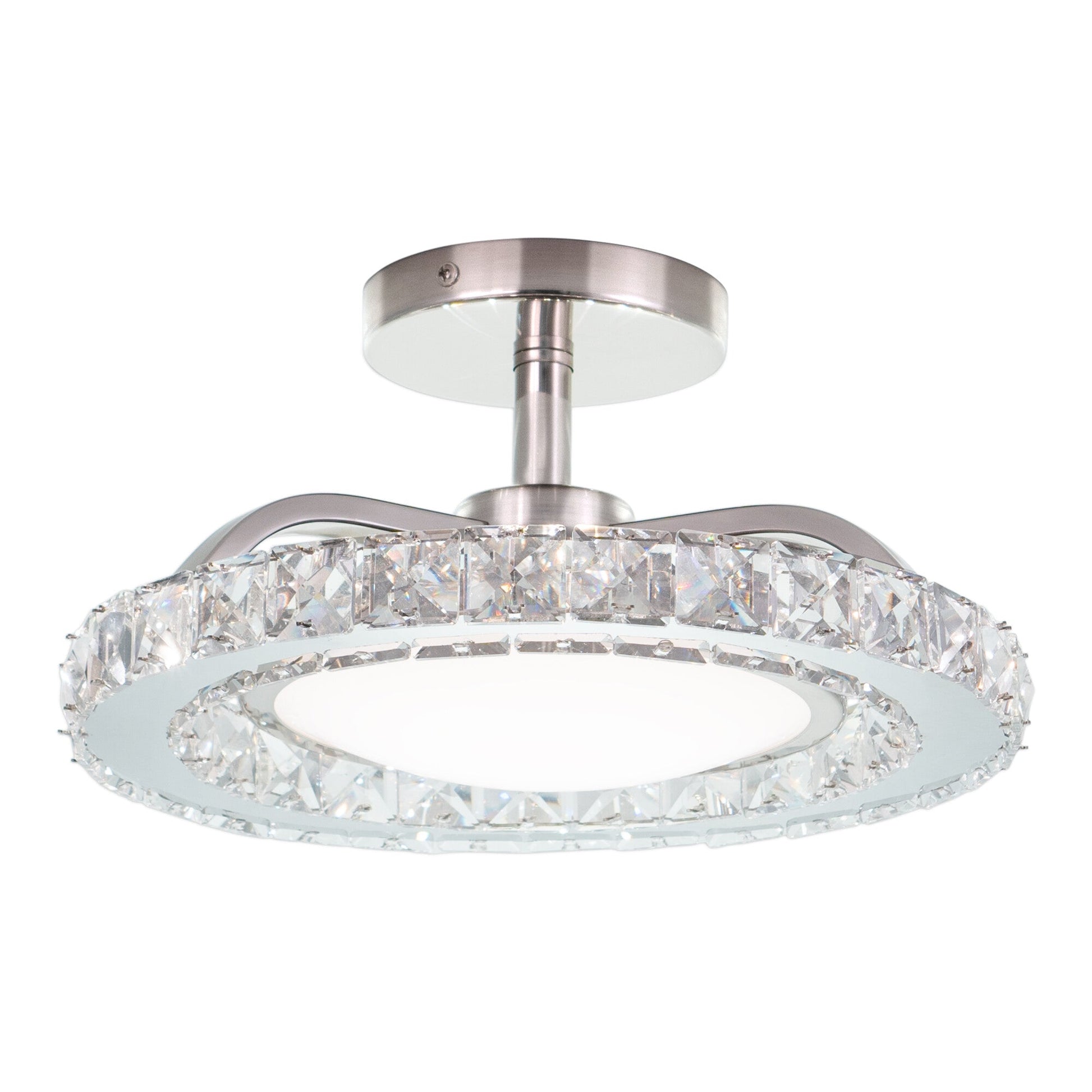 Clara 12.25 - in. Semi - Flush Mount Brushed Nickel - Orvon Lighting