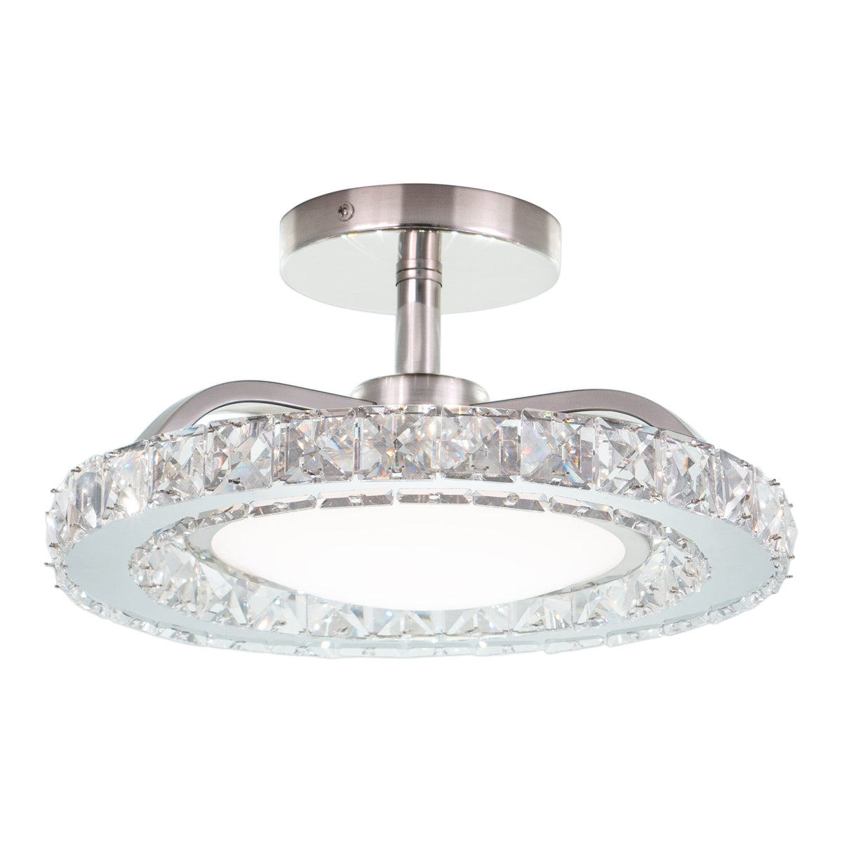 Clara 12.25 - in. Semi - Flush Mount Brushed Nickel - Orvon Lighting
