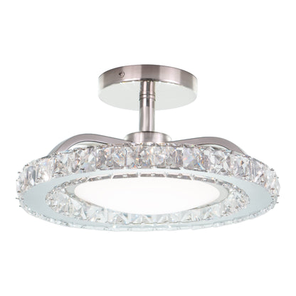 Clara 12.25 - in. Semi - Flush Mount Brushed Nickel - Orvon Lighting