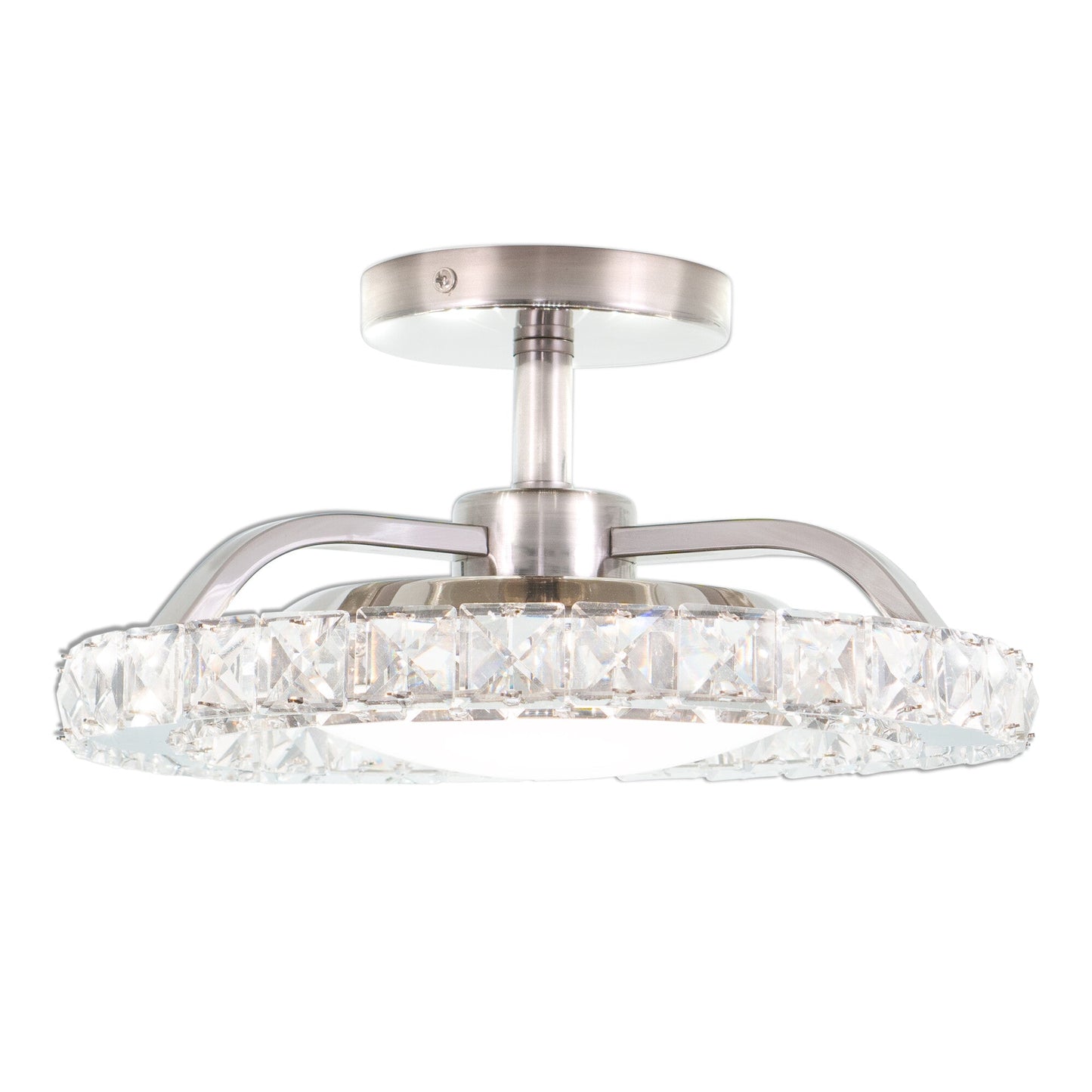 Clara 12.25 - in. Semi - Flush Mount Brushed Nickel - Orvon Lighting