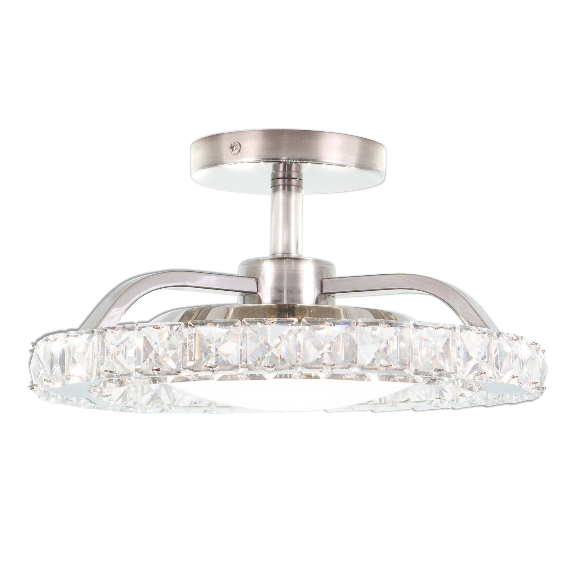 Clara 12.25 - in. Semi - Flush Mount Brushed Nickel - Orvon Lighting