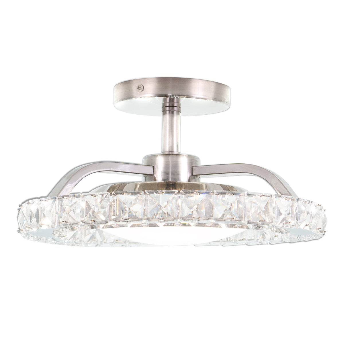 Clara 12.25 - in. Semi - Flush Mount Brushed Nickel - Orvon Lighting