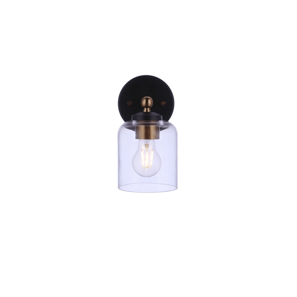 Coppa 1 Light 4.75 inch Flat Black/Satin Brass Wall Sconce Wall Light - Orvon Lighting