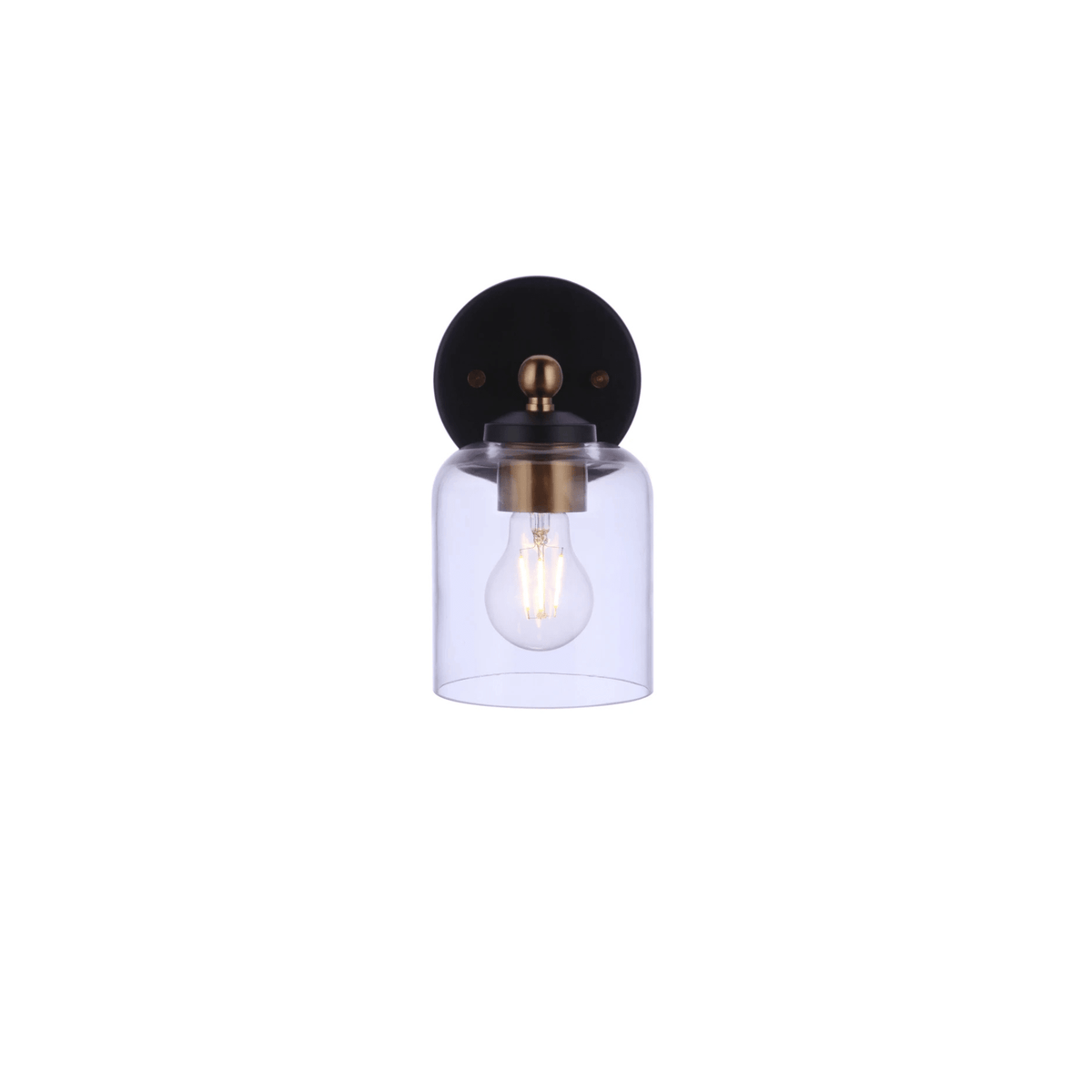 Coppa 1 Light 4.75 inch Flat Black/Satin Brass Wall Sconce Wall Light - Orvon Lighting