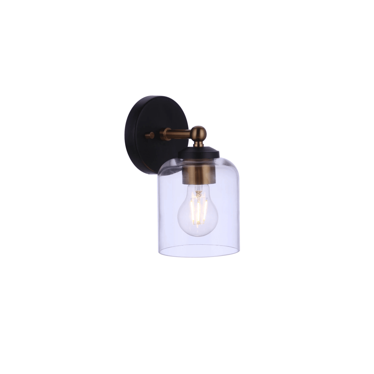 Coppa 1 Light 4.75 inch Flat Black/Satin Brass Wall Sconce Wall Light - Orvon Lighting