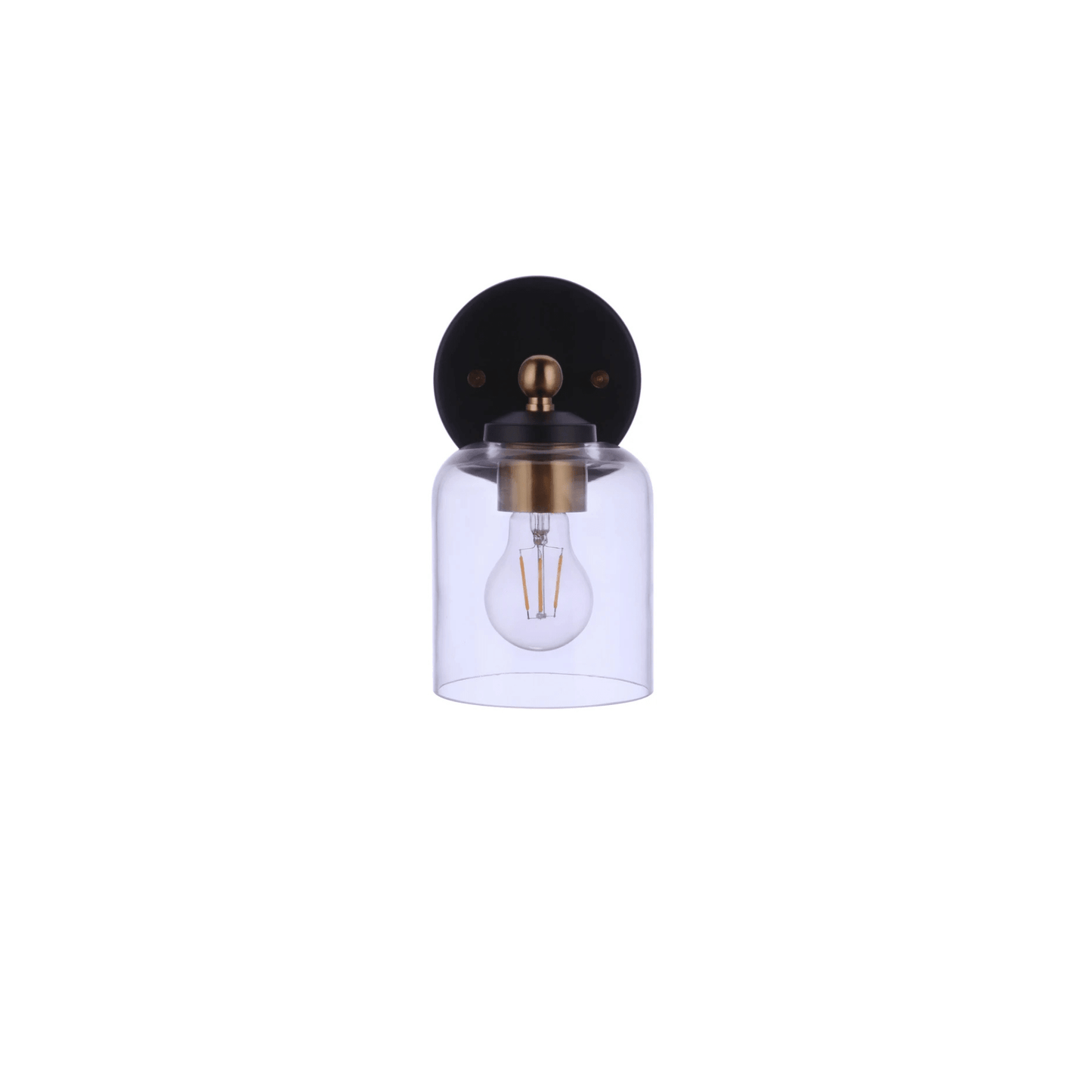 Coppa 1 Light 4.75 inch Flat Black/Satin Brass Wall Sconce Wall Light - Orvon Lighting