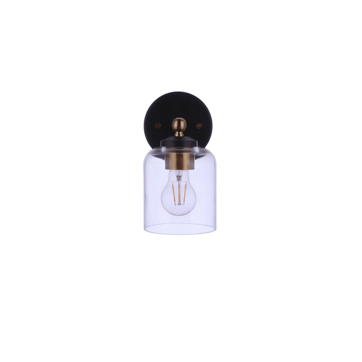 Coppa 1 Light 4.75 inch Flat Black/Satin Brass Wall Sconce Wall Light - Orvon Lighting