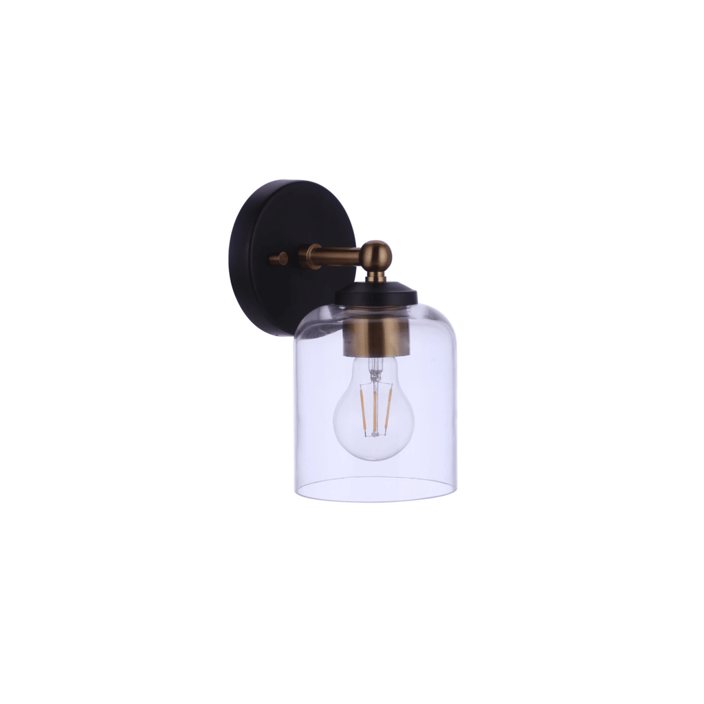 Coppa 1 Light 4.75 inch Flat Black/Satin Brass Wall Sconce Wall Light - Orvon Lighting