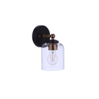 Coppa 1 Light 4.75 inch Flat Black/Satin Brass Wall Sconce Wall Light - Orvon Lighting