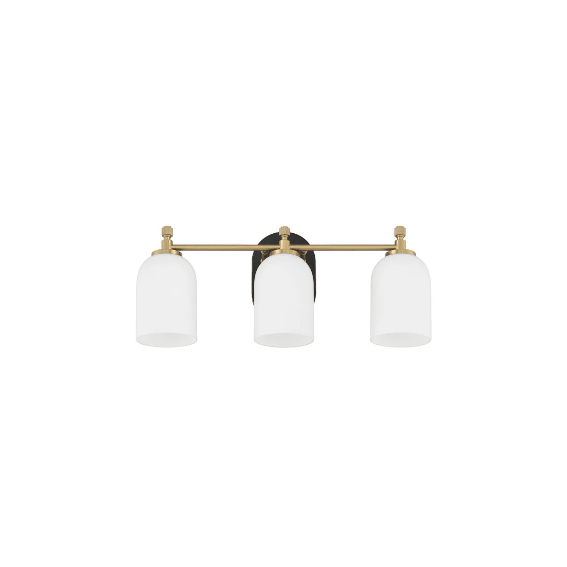 Council 3 Light 20.5 inch Flat Black/Satin Brass Vanity Light Wall Light - Orvon Lighting