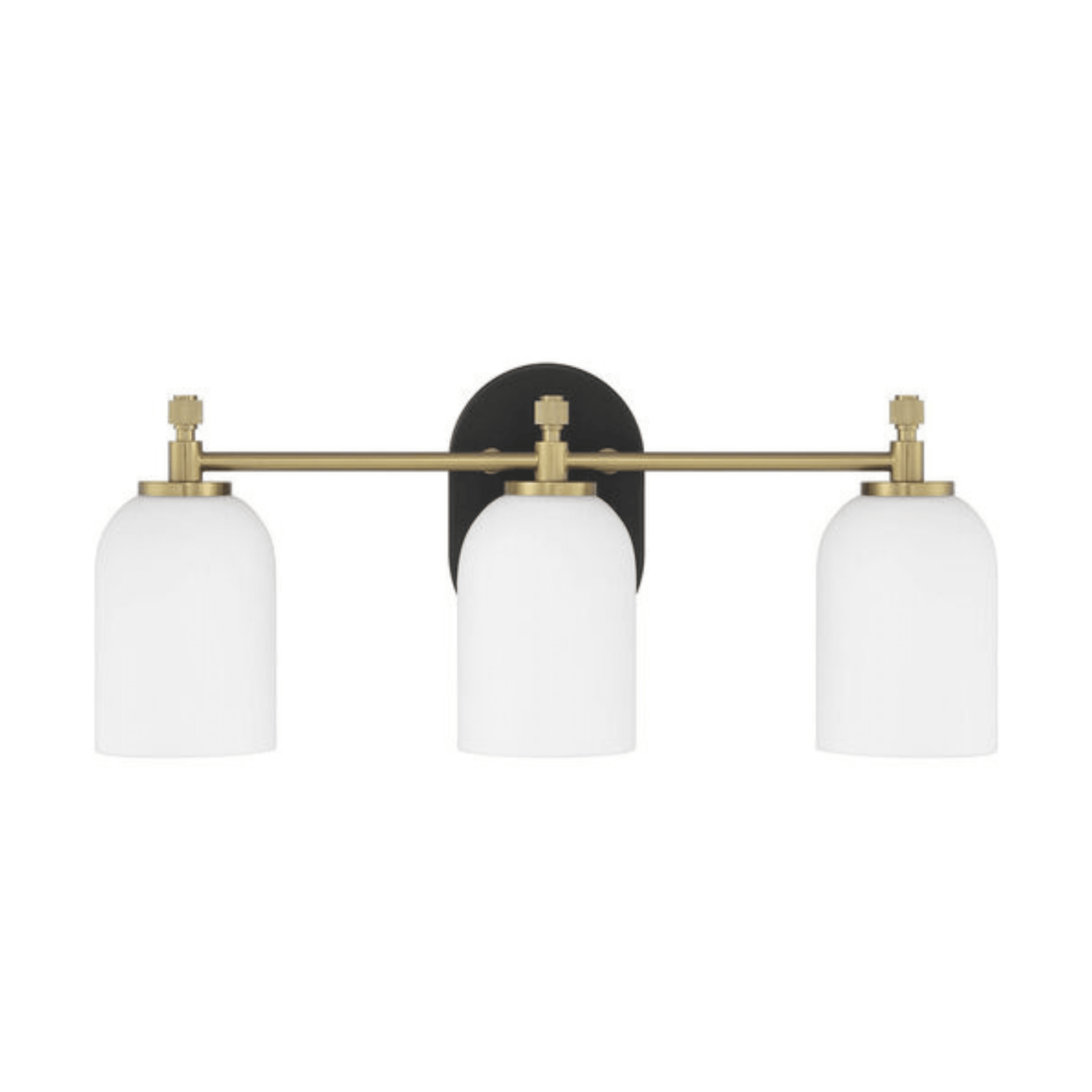 Council 3 Light 20.5 inch Flat Black/Satin Brass Vanity Light Wall Light - Orvon Lighting