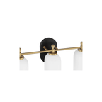 Council 3 Light 20.5 inch Flat Black/Satin Brass Vanity Light Wall Light - Orvon Lighting