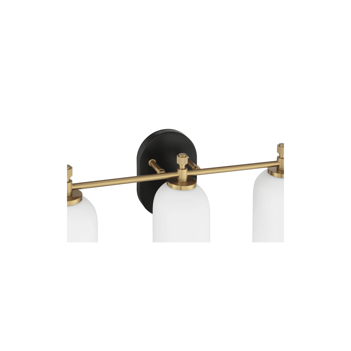 Council 3 Light 20.5 inch Flat Black/Satin Brass Vanity Light Wall Light - Orvon Lighting