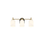 Council 3 Light 20.5 inch Flat Black/Satin Brass Vanity Light Wall Light - Orvon Lighting