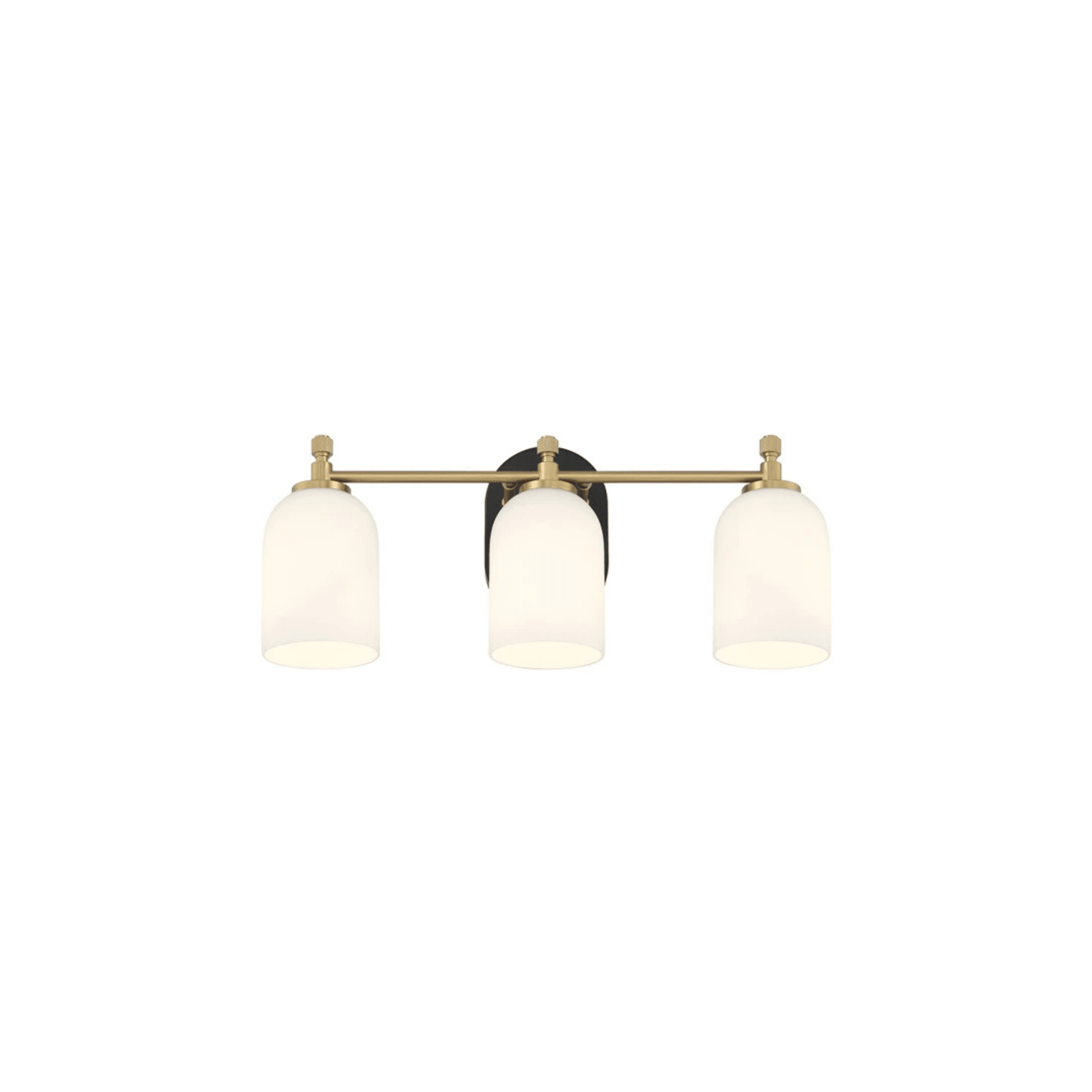 Council 3 Light 20.5 inch Flat Black/Satin Brass Vanity Light Wall Light - Orvon Lighting
