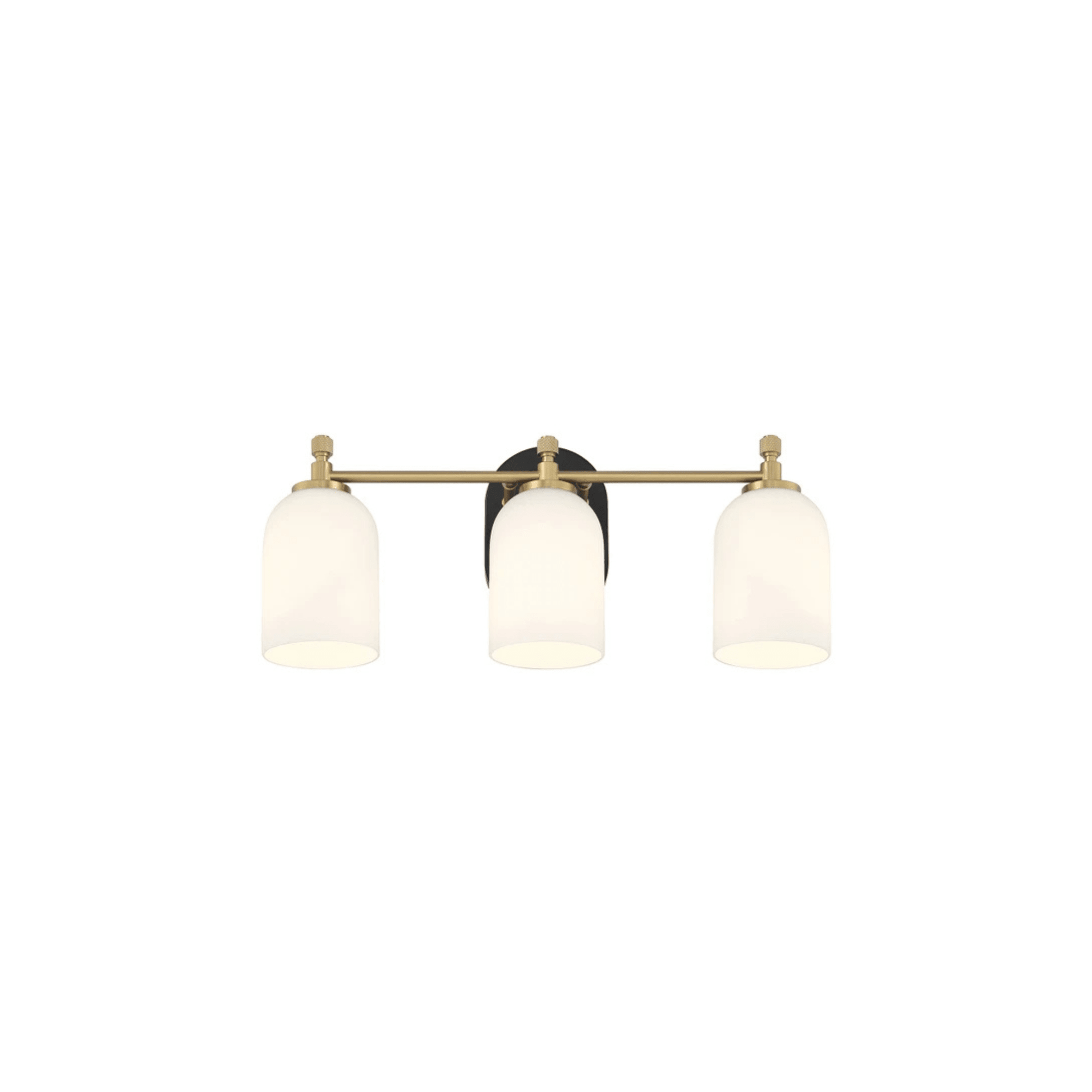 Council 3 Light 20.5 inch Flat Black/Satin Brass Vanity Light Wall Light - Orvon Lighting