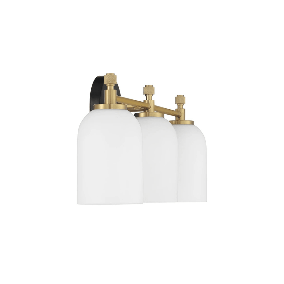 Council 3 Light 20.5 inch Flat Black/Satin Brass Vanity Light Wall Light - Orvon Lighting